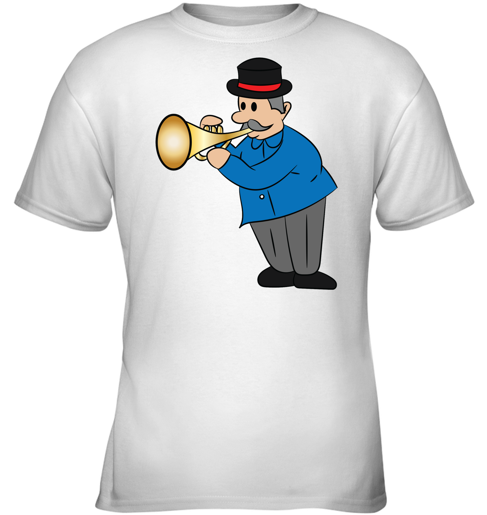Man with Trumpet - Gildan Youth Short Sleeve T-Shirt