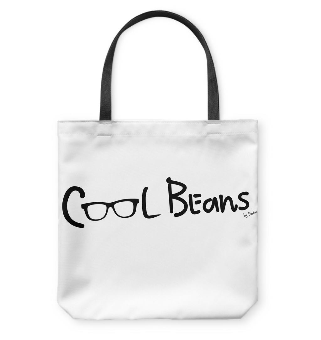 Cool Beans - Black (Style2) - Basketweave Tote Bag