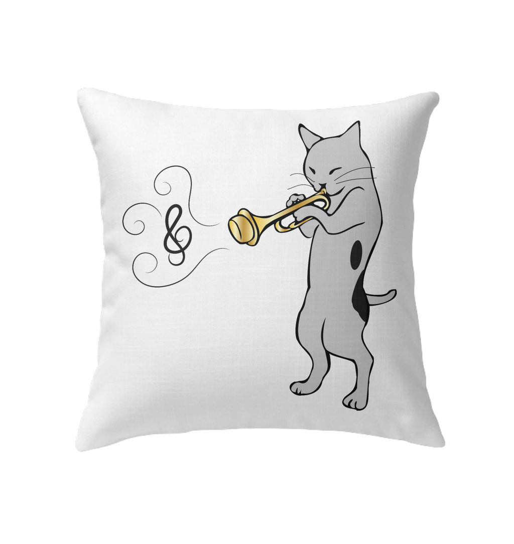 Cat with Trumpet - Indoor Pillow