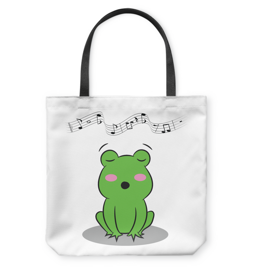 Singing Frog - Basketweave Tote Bag