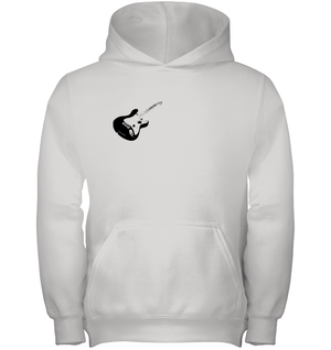 Cool black electric guitar (Pocket Size) - Gildan Youth Heavyweight Pullover Hoodie