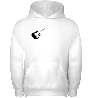 Cool black electric guitar (Pocket Size) - Gildan Youth Heavyweight Pullover Hoodie