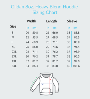 Three colorful musical notes (Pocket Size) - Gildan Adult Heavy Blend™ Hoodie