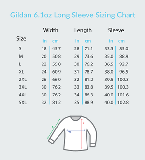 Keyboard and Musical Notes - Gildan Adult Classic Long Sleeve T-Shirt
