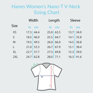 Music Hearts and Notes - Hanes Women's Nano-T® V-Neck T-Shirt