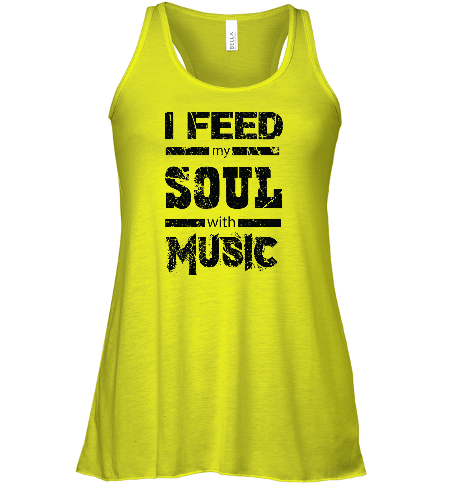 I Feed My Soul With Music - Bella + Canvas Women's Flowy Racerback Tank
