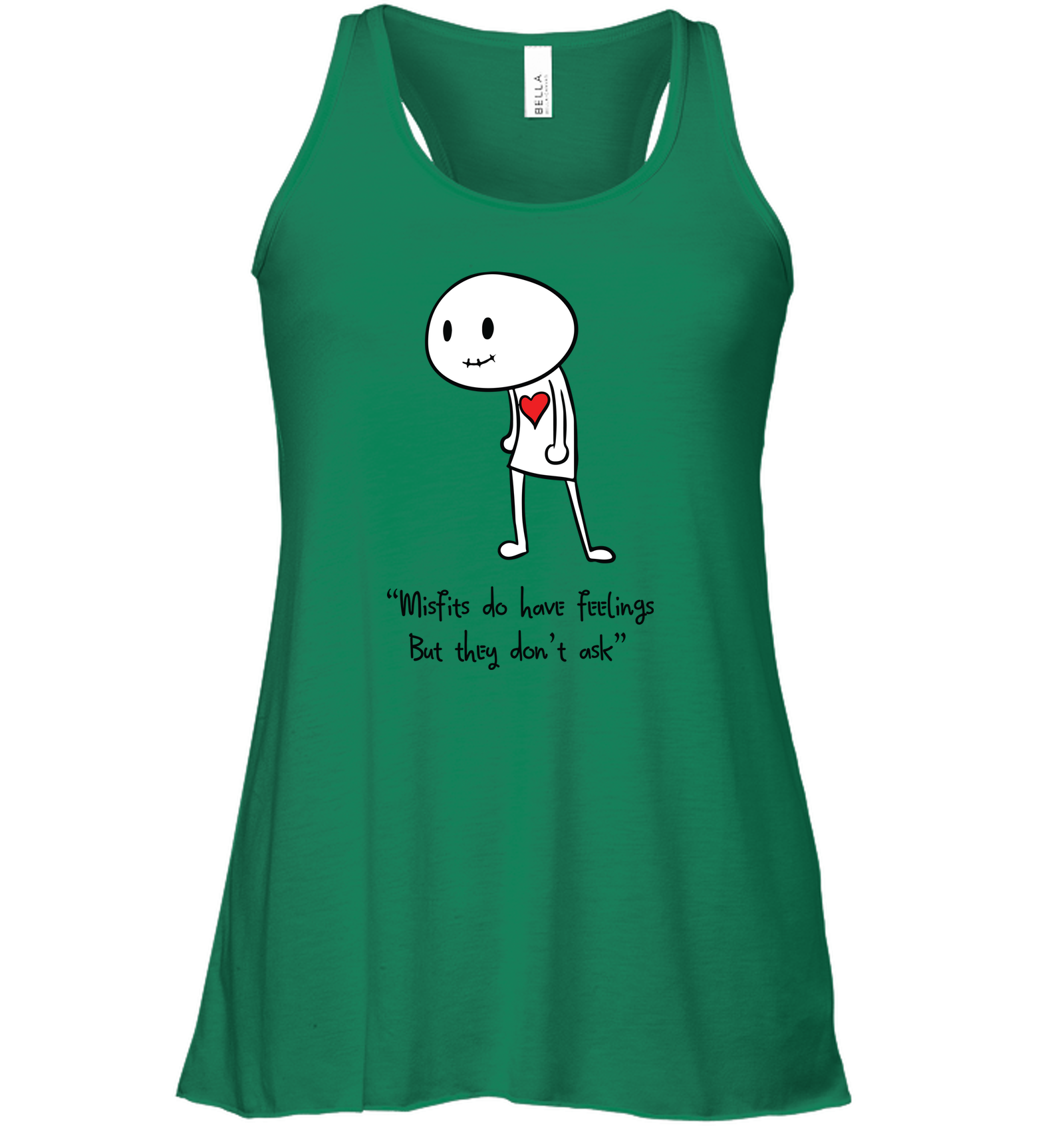 Misfits do have feelings, but they don't ask - Bella + Canvas Women's Flowy Racerback Tank