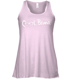 Cool Beans - White (Style 2) - Bella + Canvas Women's Flowy Racerback Tank