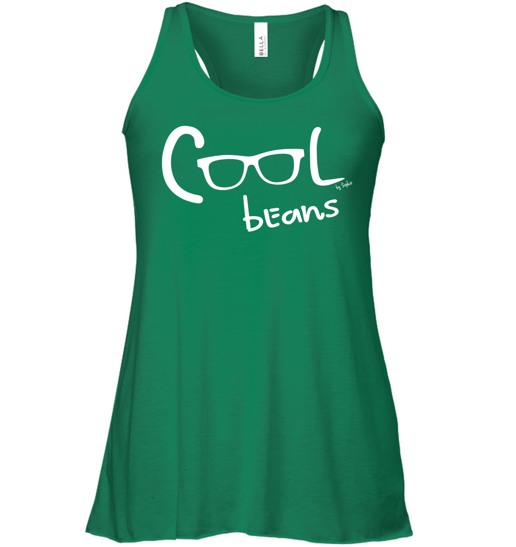 Cool Beans - White - Bella + Canvas Women's Flowy Racerback Tank