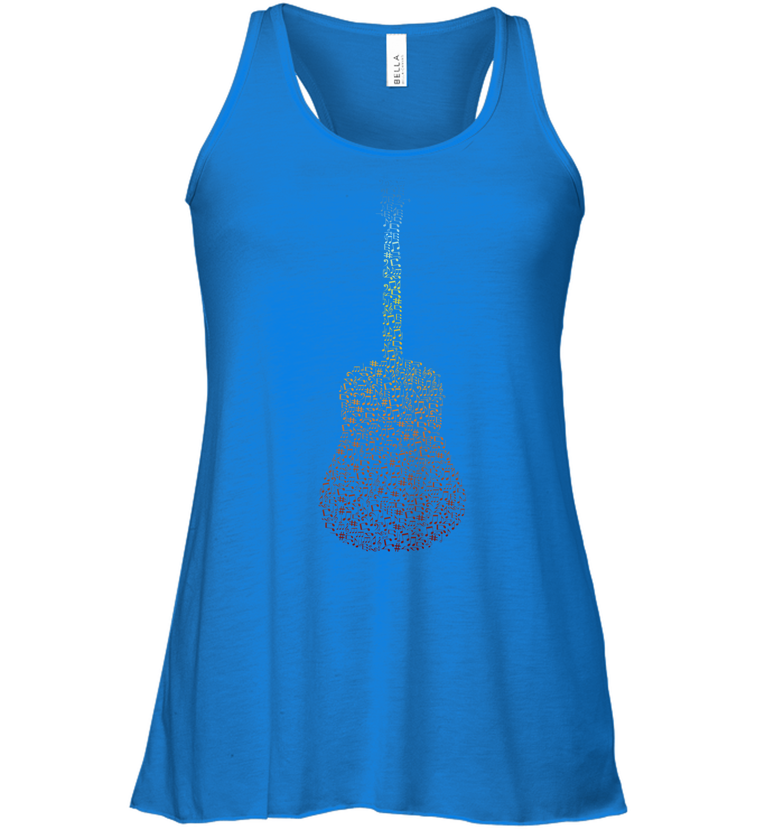 Guitar made of Notes - Bella + Canvas Women's Flowy Racerback Tank
