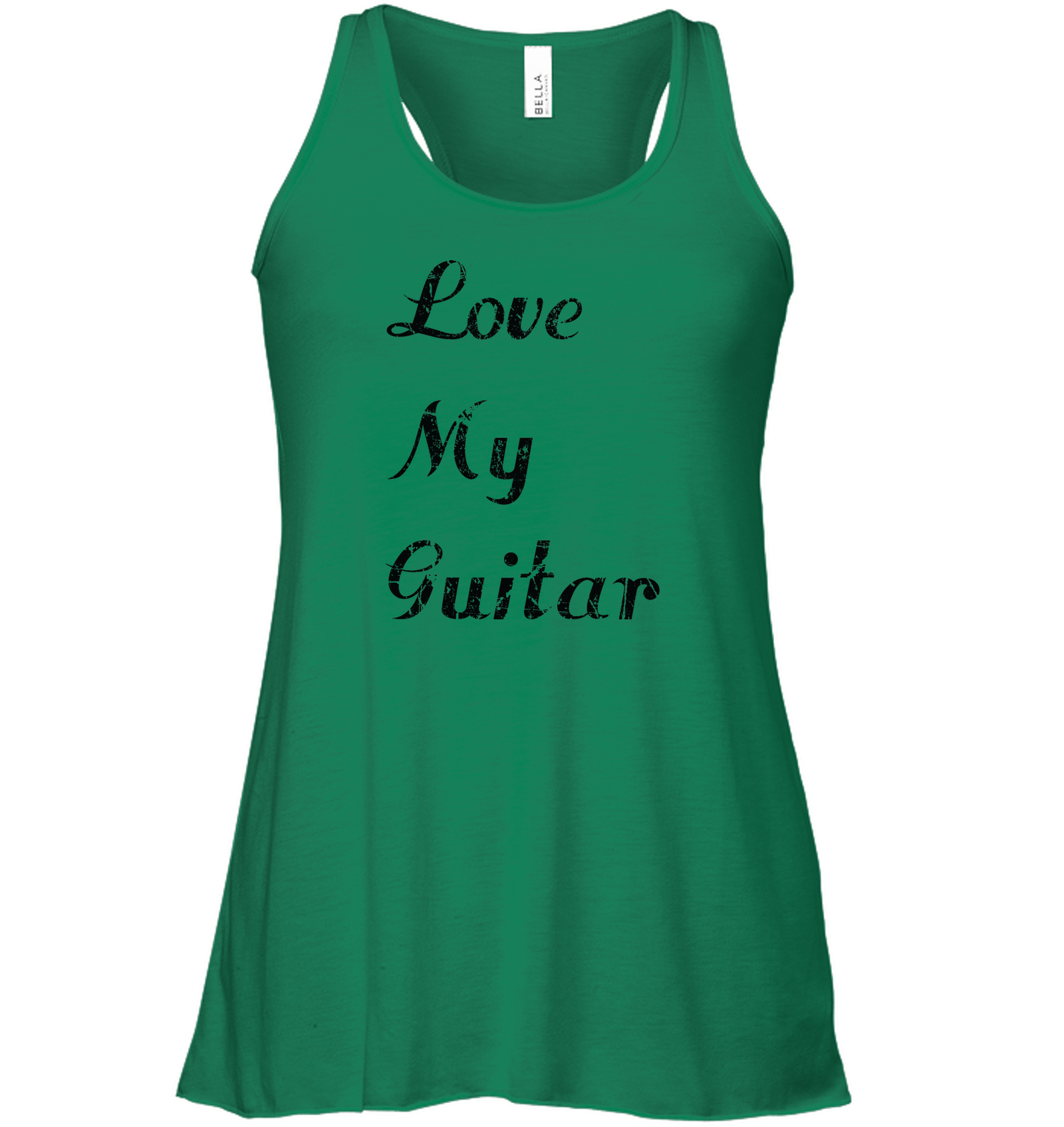 Love My Guitar simple and true - Bella + Canvas Women's Flowy Racerback Tank