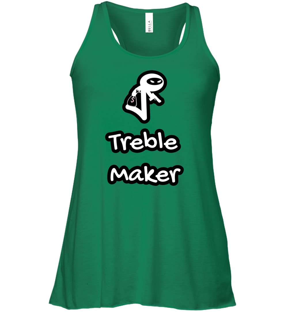 Treble Maker Robber White - Bella + Canvas Women's Flowy Racerback Tank
