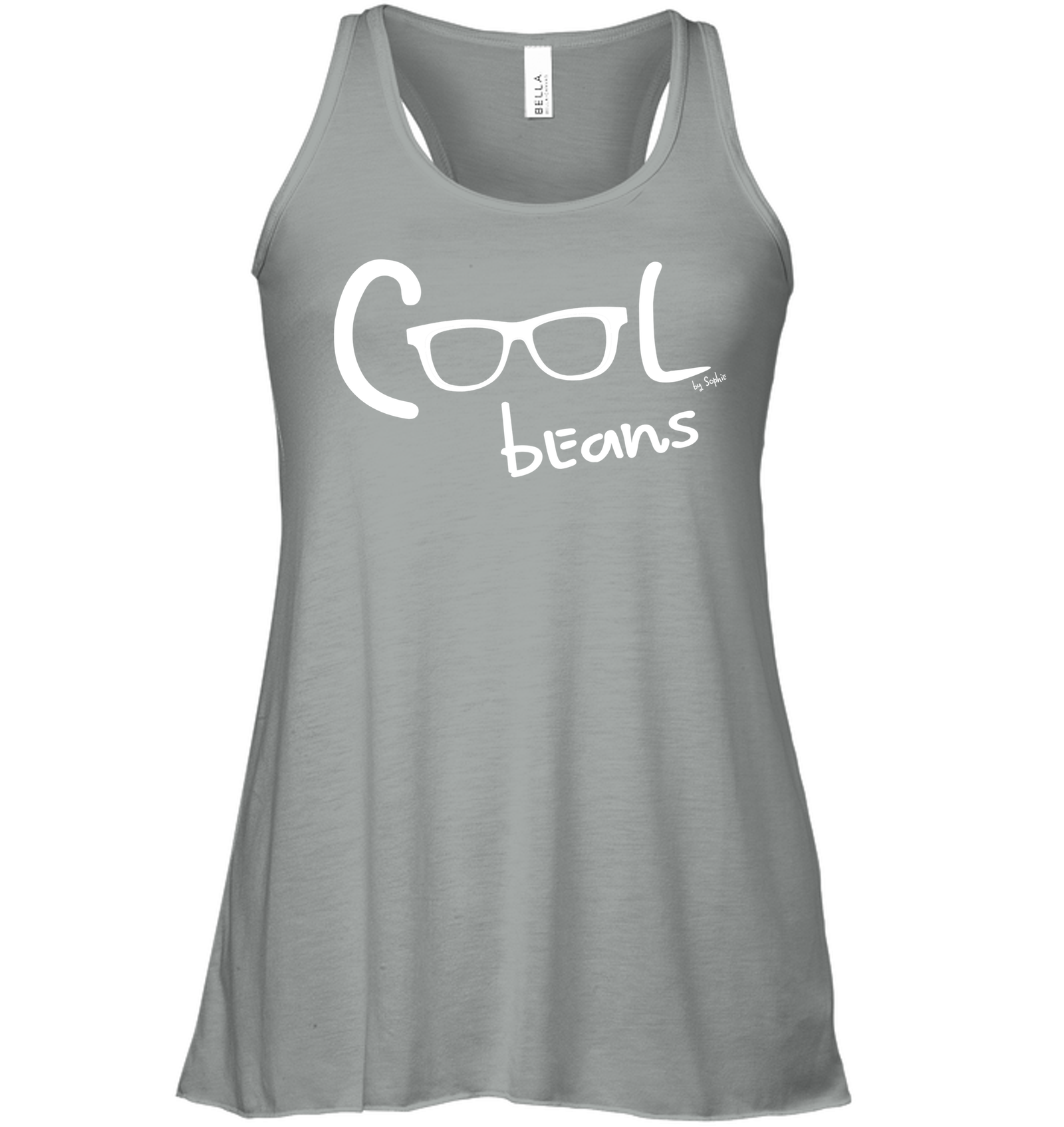 Cool Beans - White - Bella + Canvas Women's Flowy Racerback Tank