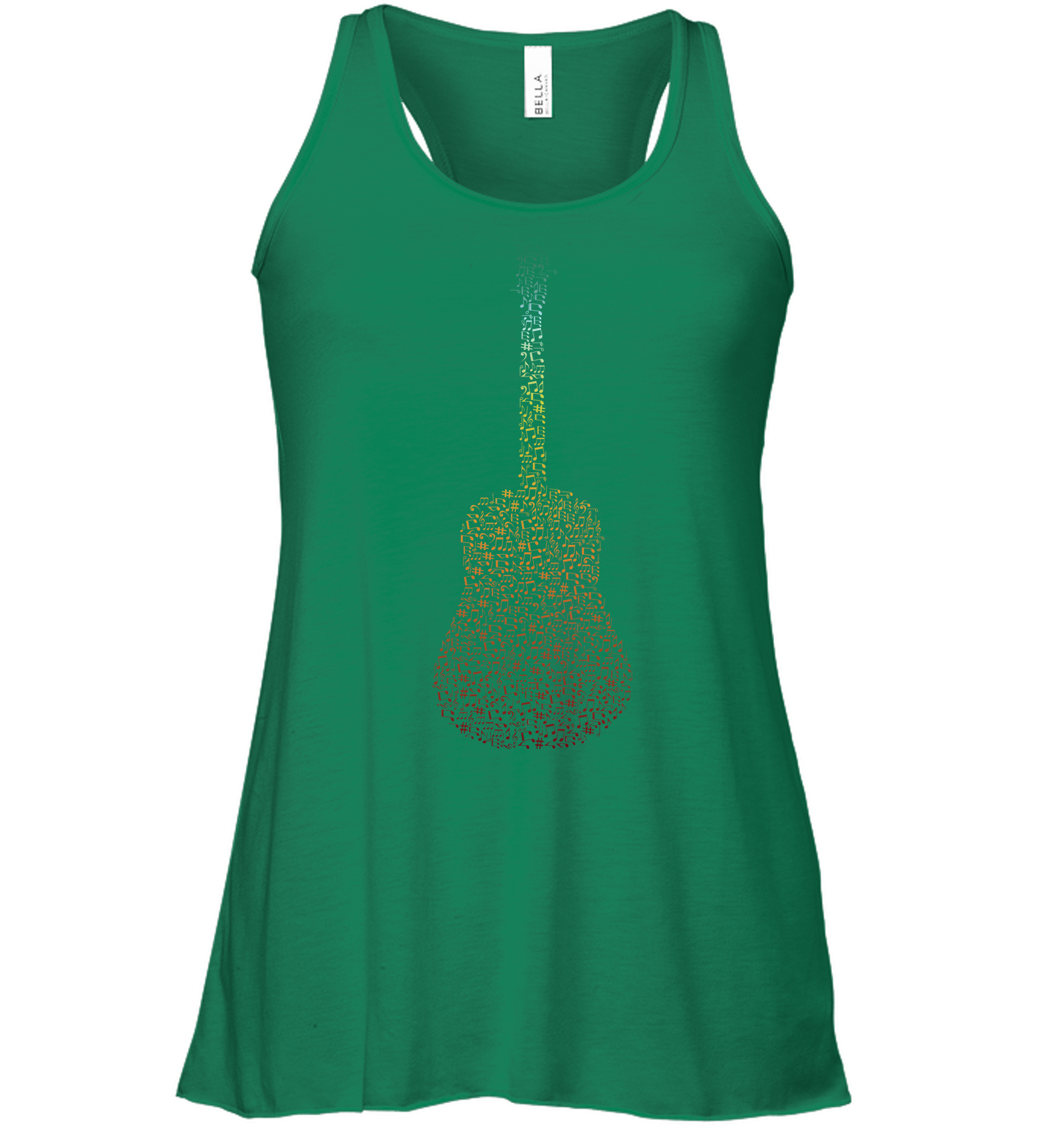Guitar made of Notes - Bella + Canvas Women's Flowy Racerback Tank