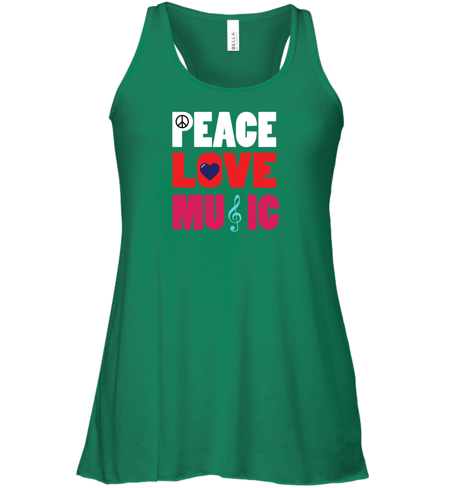 Peace Love Music - Bella + Canvas Women's Flowy Racerback Tank