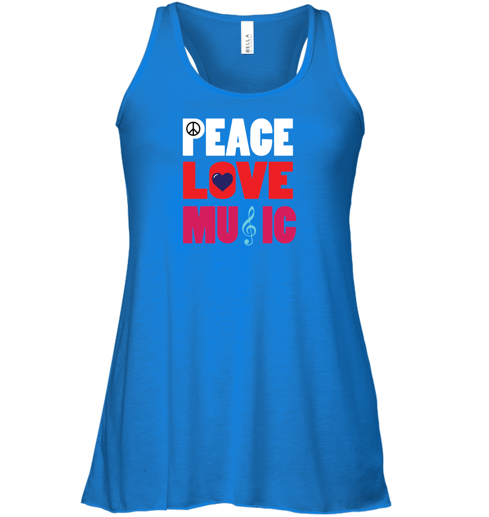 Peace Love Music - Bella + Canvas Women's Flowy Racerback Tank