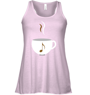 I Love Coffee with a splash of music - Bella + Canvas Women's Flowy Racerback Tank