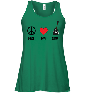 Peace Love Guitar - Bella + Canvas Women's Flowy Racerback Tank