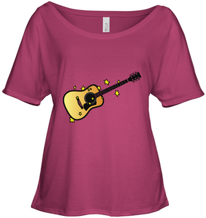 Acoustic Guitar in the Stars - Bella + Canvas Women's Slouchy Tee