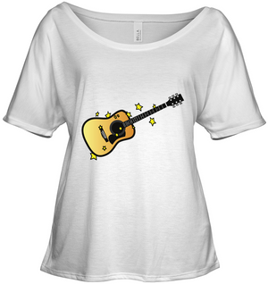 Acoustic Guitar in the Stars - Bella + Canvas Women's Slouchy Tee
