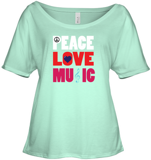Peace Love Music - Bella + Canvas Women's Slouchy Tee