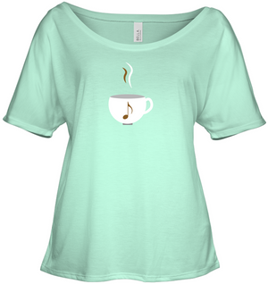 I Love Coffee with a splash of music - Bella + Canvas Women's Slouchy Tee