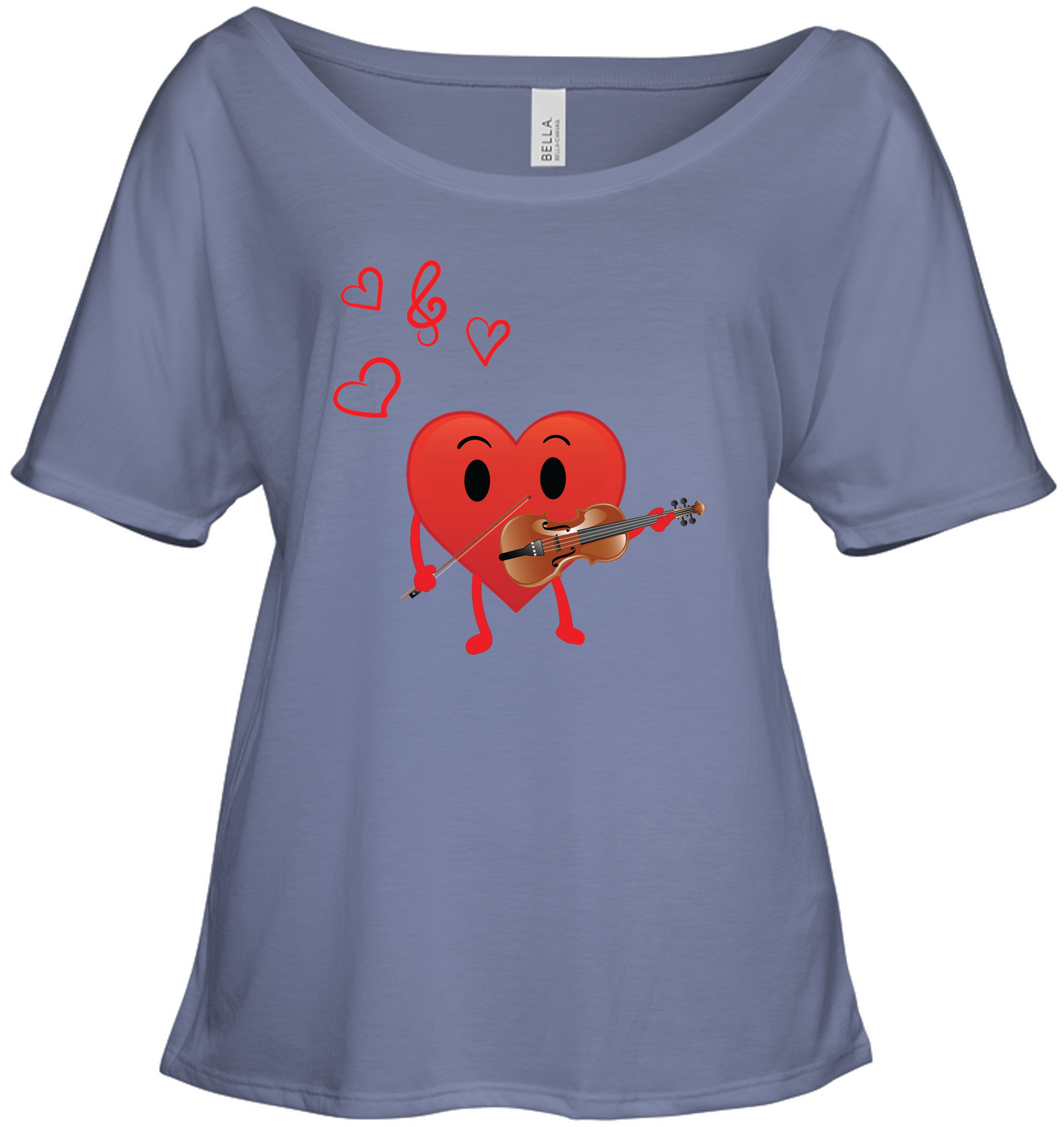 Heart Playing Violin - Bella + Canvas Women's Slouchy Tee
