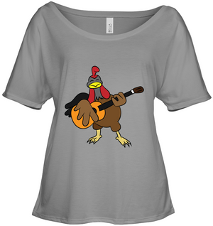 Chicken with Guitar - Bella + Canvas Women's Slouchy Tee