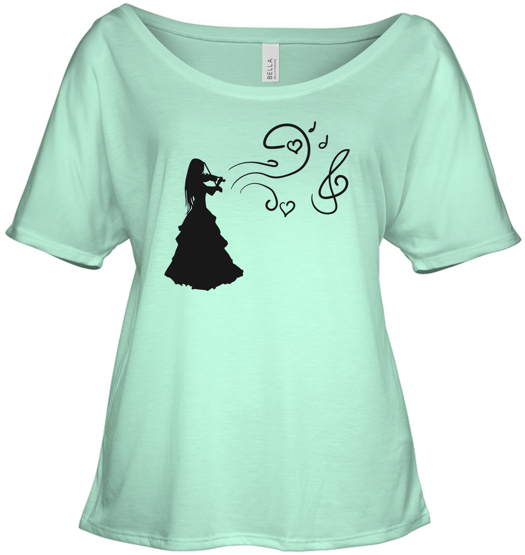 Girl Playing Violin - Bella + Canvas Women's Slouchy Tee