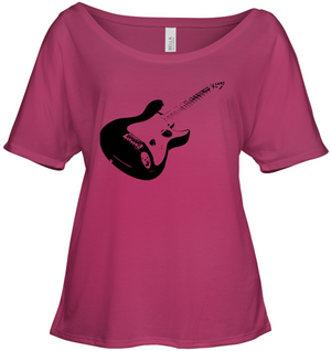 Cool black electric guitar - Bella + Canvas Women's Slouchy Tee