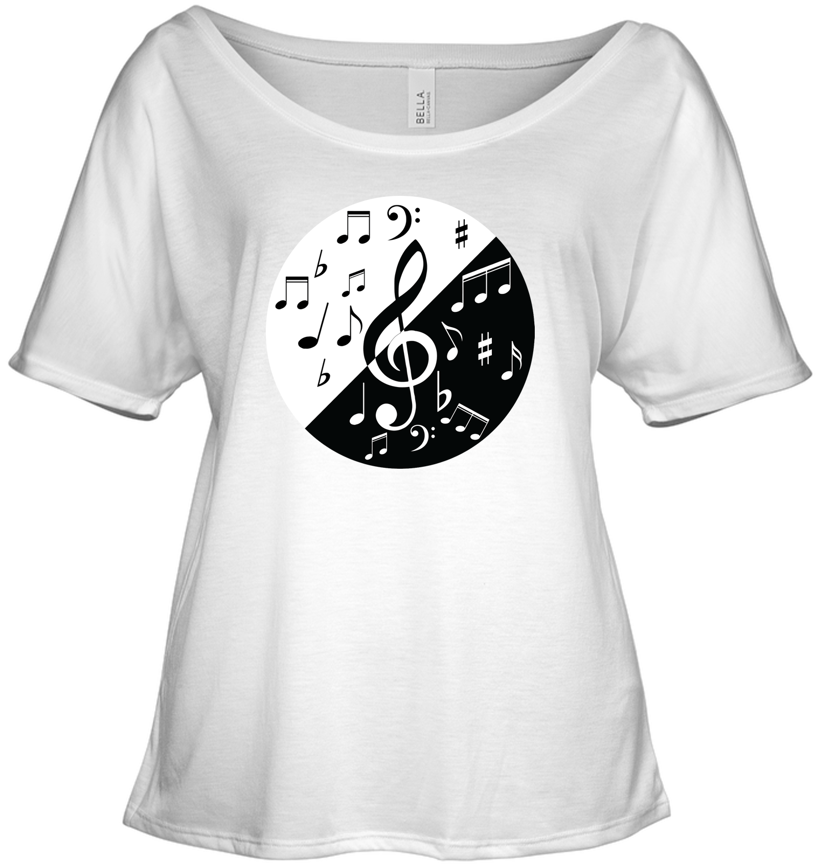 Musical Circle Red Black - Bella + Canvas Women's Slouchy Tee