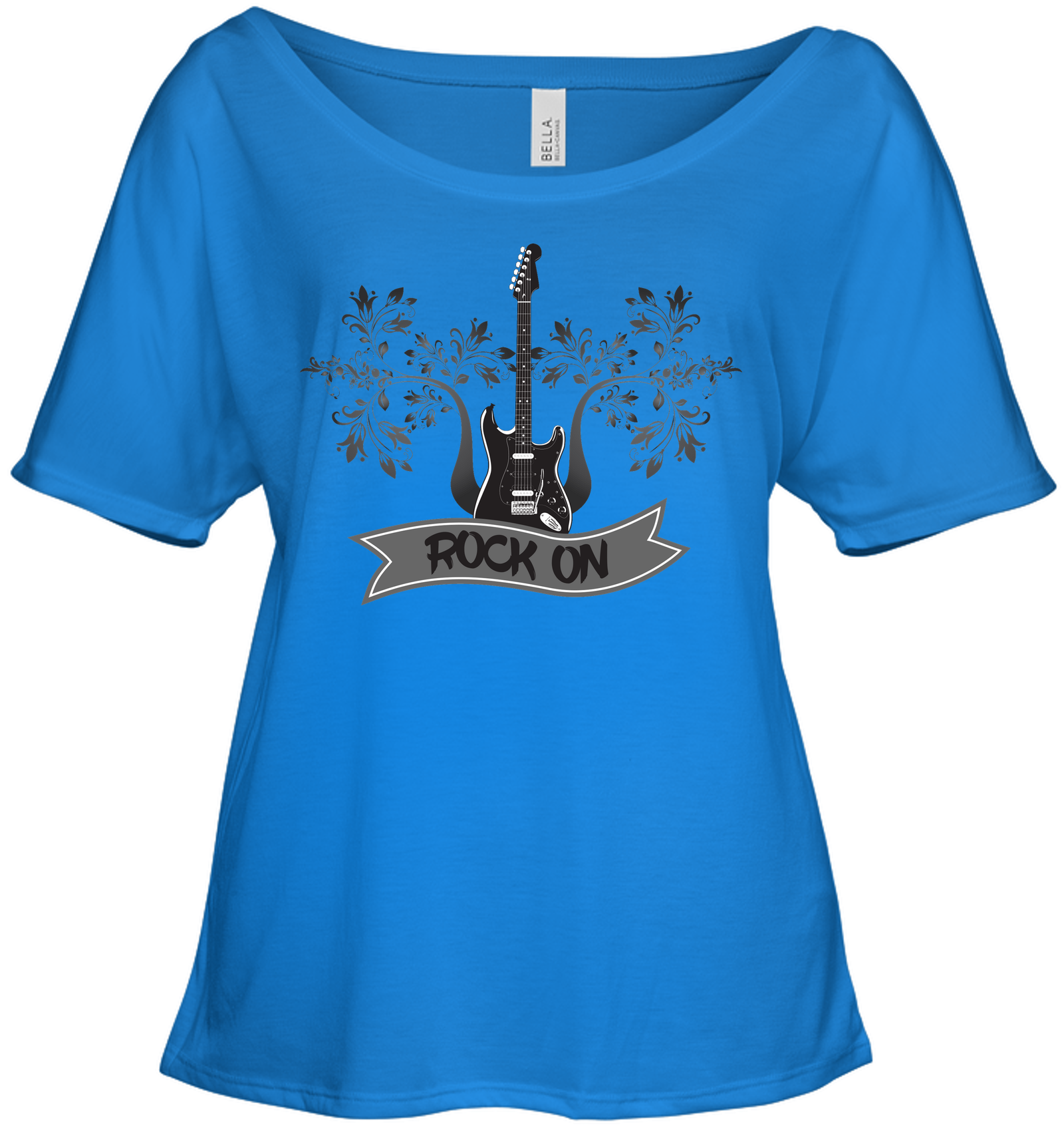 Rock On Electric Guitar - Bella + Canvas Women's Slouchy Tee