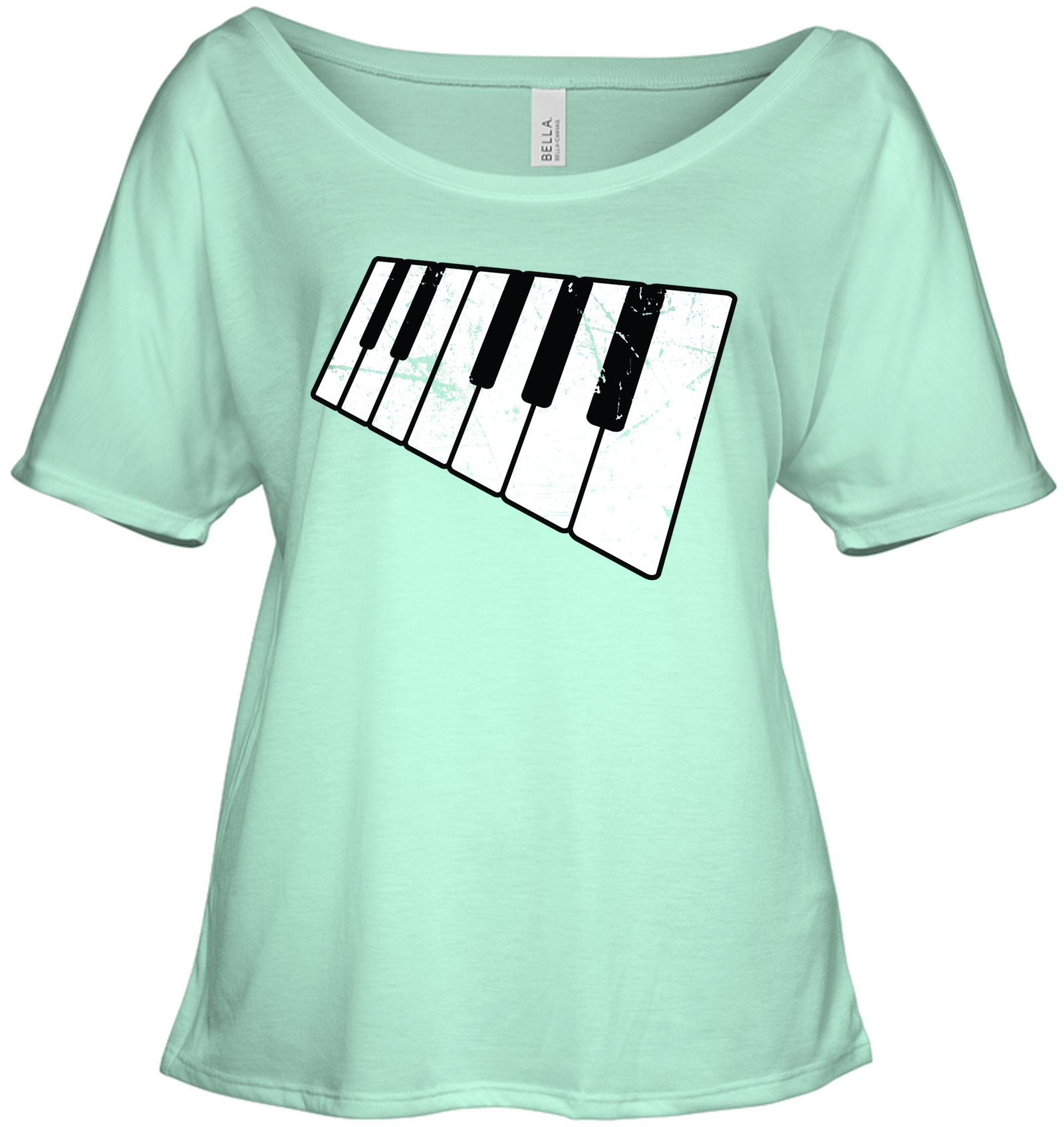 Floating Piano Keyboard  - Bella + Canvas Women's Slouchy Tee