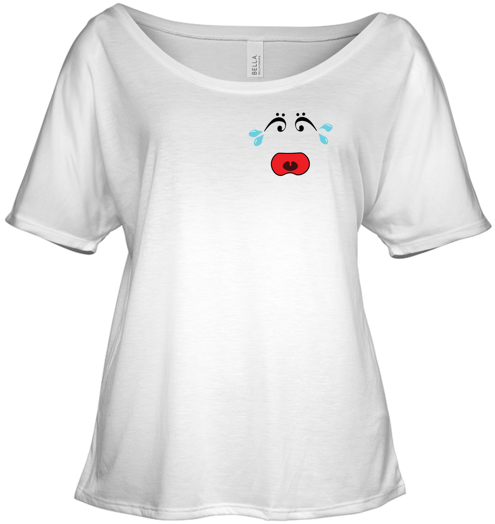 I Miss Music Teary Face (Pocket Size) - Bella + Canvas Women's Slouchy Tee