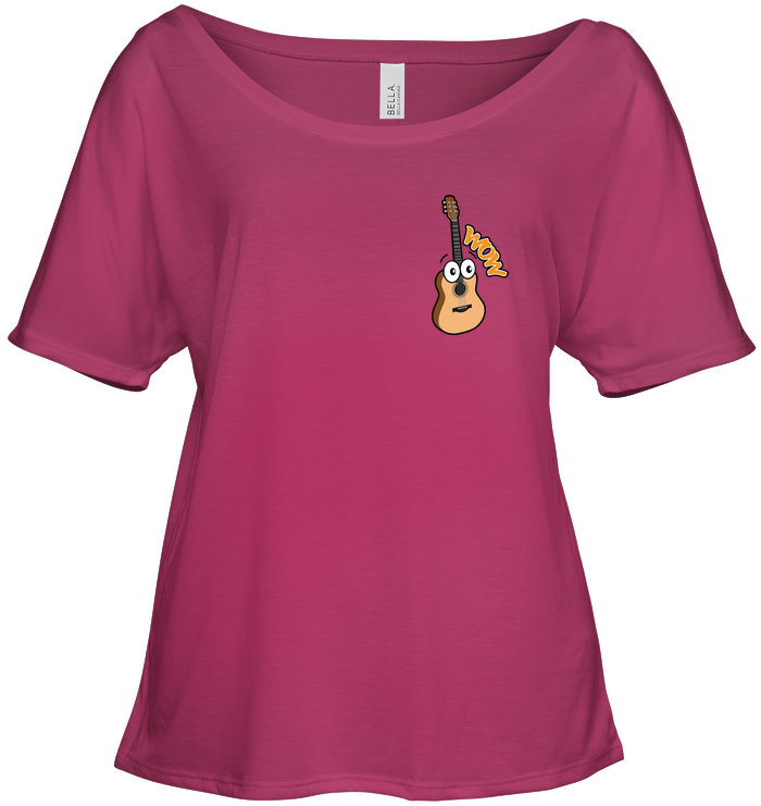 Wow Guitar (Pocket Size) - Bella + Canvas Women's Slouchy Tee