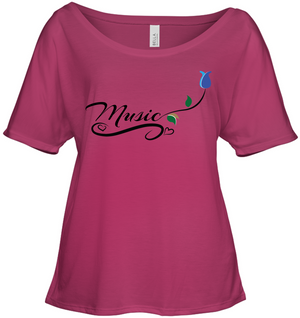 Music and Tulips - Bella + Canvas Women's Slouchy Tee