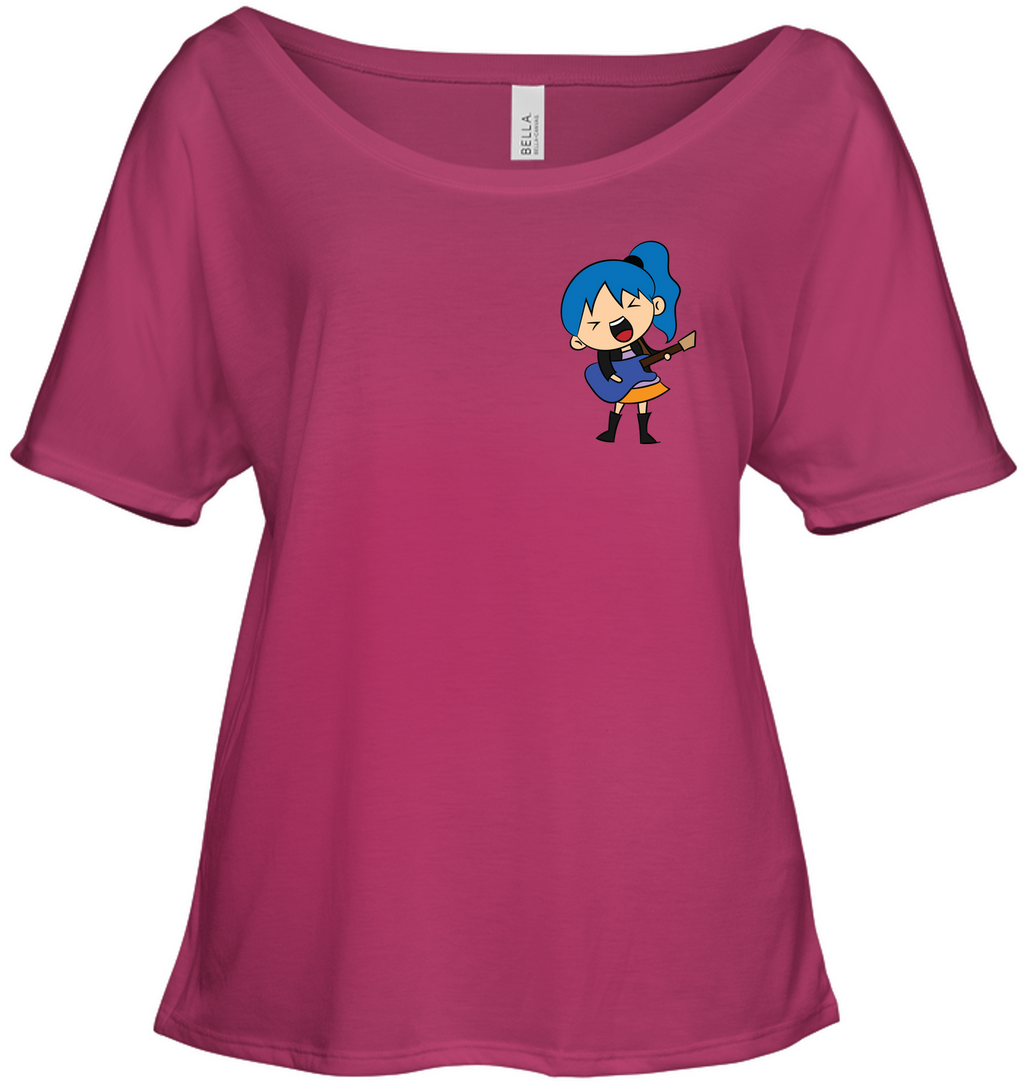 Girl Singin with Guitar (Pocket Size) - Bella + Canvas Women's Slouchy Tee
