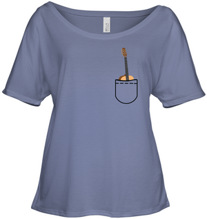Acoustic Guitar (Pocket Size) - Bella + Canvas Women's Slouchy Tee