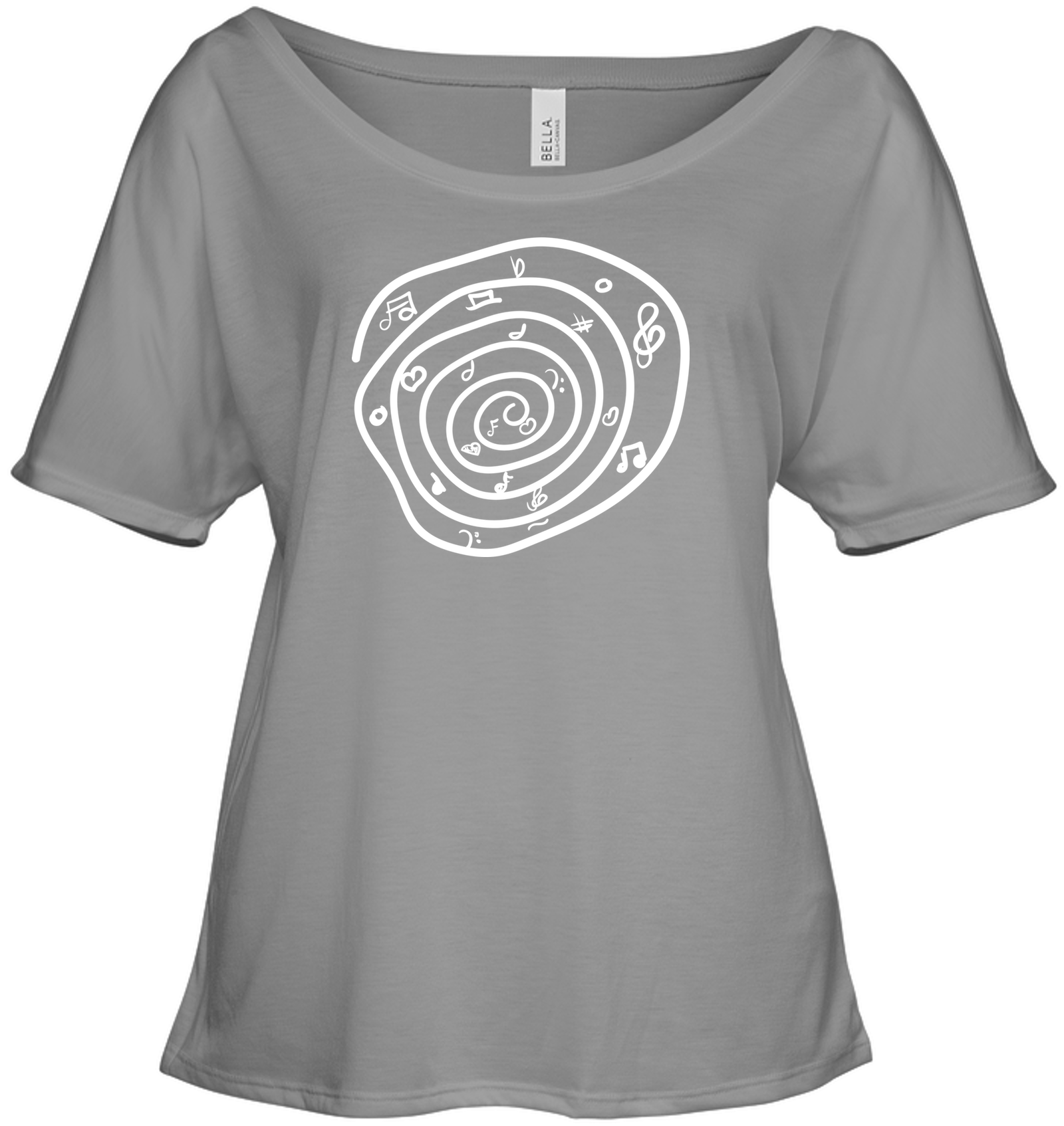 Notes in a Swirl - Bella + Canvas Women's Slouchy Tee