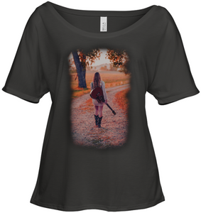 Walking with my Guitar - Bella + Canvas Women's Slouchy Tee