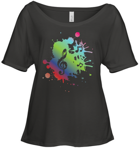 A Colorful Splash of Music - Bella + Canvas Women's Slouchy Tee