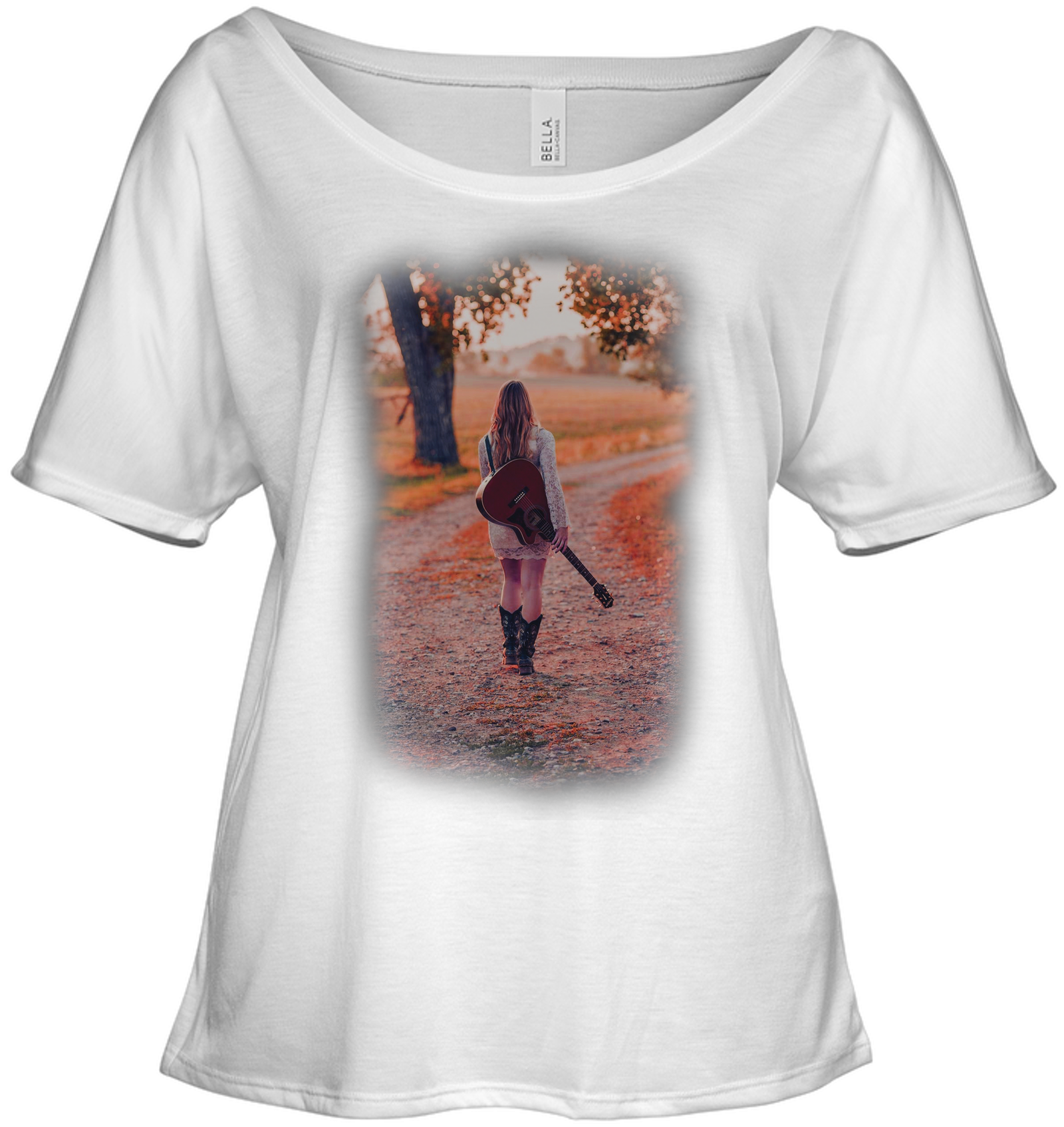 Walking with my Guitar - Bella + Canvas Women's Slouchy Tee
