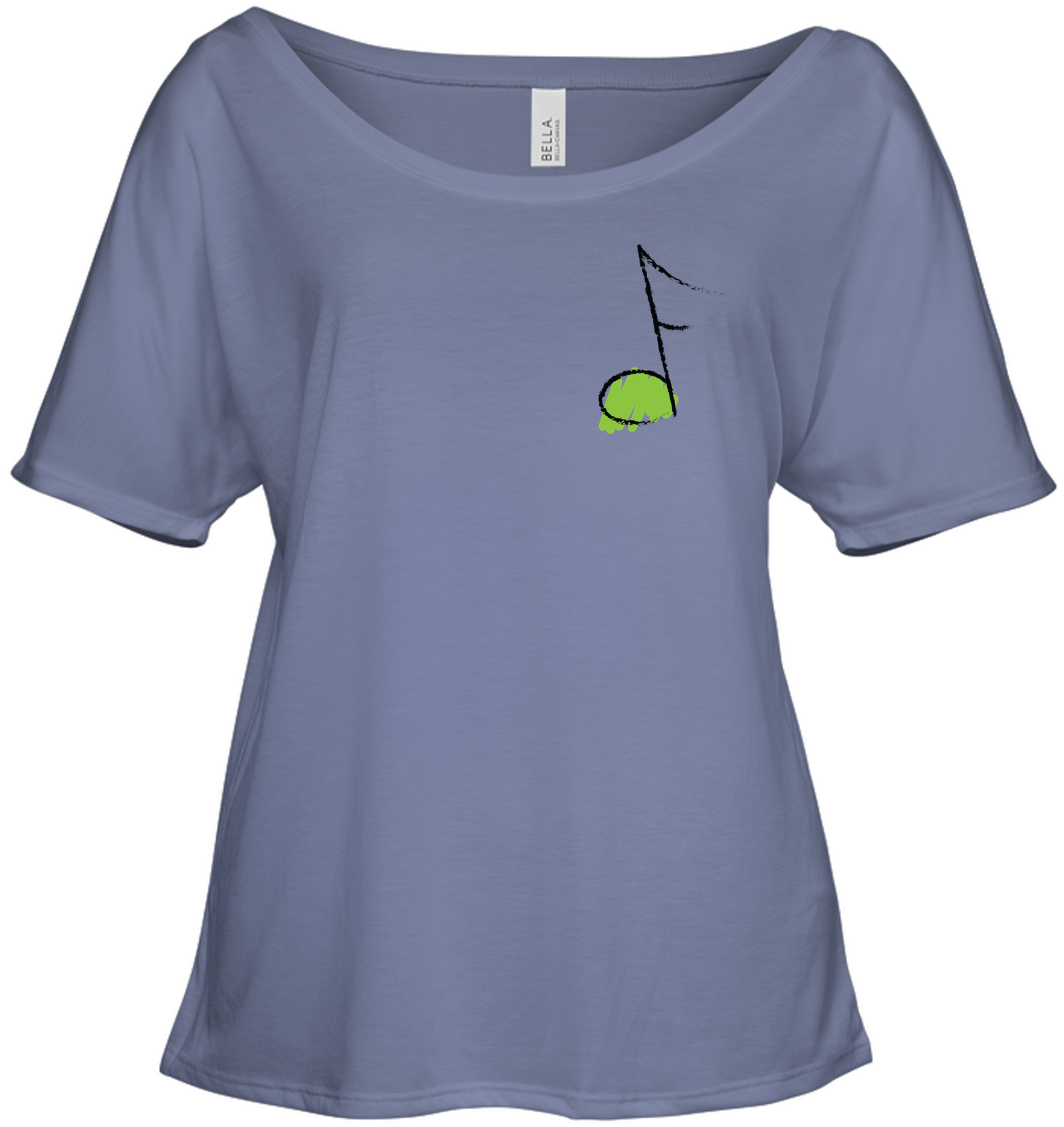 Green Note (Pocket Size) - Bella + Canvas Women's Slouchy Tee