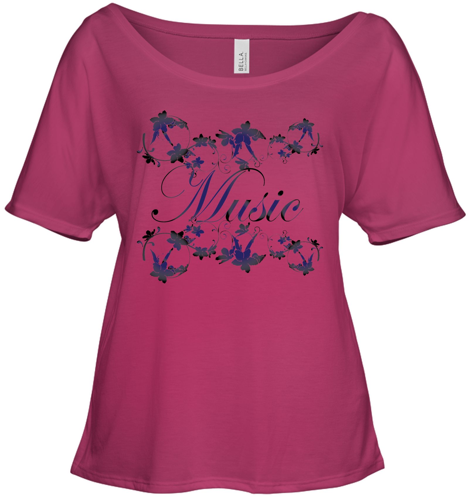 Music with Flowers - Bella + Canvas Women's Slouchy Tee