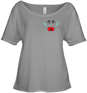I Miss Music Teary Face (Pocket Size) - Bella + Canvas Women's Slouchy Tee