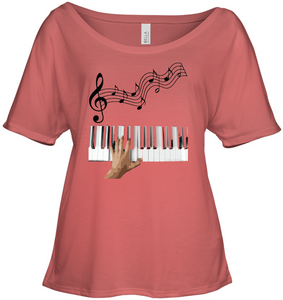 Playin the Keyboard Black Notes - Bella + Canvas Women's Slouchy Tee