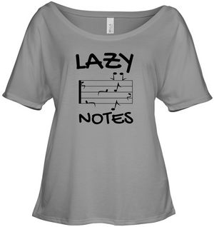 Lazy Notes (Black) - Bella + Canvas Women's Slouchy Tee