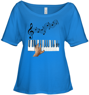 Playin the Keyboard Black Notes - Bella + Canvas Women's Slouchy Tee