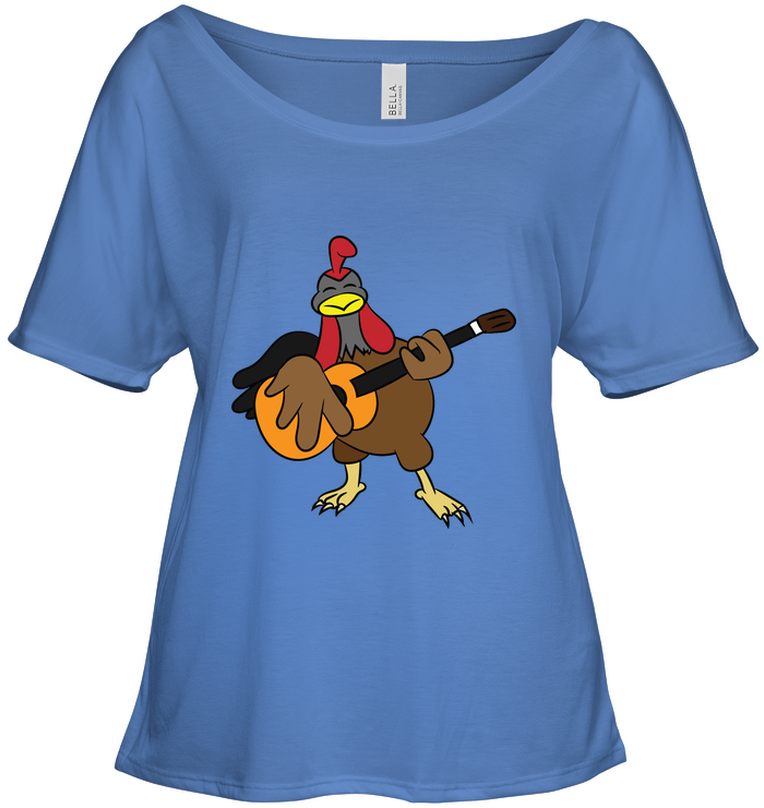Chicken with Guitar - Bella + Canvas Women's Slouchy Tee