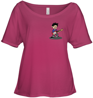 Boy Playing Guitar (Pocket Size) - Bella + Canvas Women's Slouchy Tee